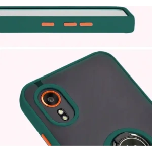 Kup Etui z uchwytem na palec Bizon Case Hybrid Ring do Samsung Galaxy Xcover7 przydymione z ciemnozieloną ramką - BIZ5053 - {ean13} - Sklep Home Screen