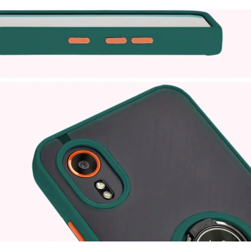 Buy Bizon Case Hybrid Ring Samsung Galaxy Xcover7 smoky with a dark green frame - BIZ5053 - {ean13} - Home Screen Store Europe