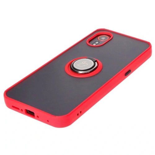 Kup Bizon Case Hybrid Ring Samsung Galaxy Xcover7 füstös piros kerettel - BIZ5625 - {ean13} - Sklep Home Screen