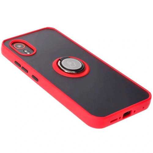 Buy Bizon Case Hybrid Ring Samsung Galaxy Xcover7 smoky with a red frame - BIZ5625 - {ean13} - Home Screen Store Europe