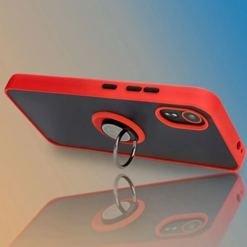 Buy Bizon Case Hybrid Ring Samsung Galaxy Xcover7 smoky with a red frame - BIZ5625 - {ean13} - Home Screen Store Europe