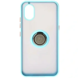 Kup Etui z uchwytem na palec Bizon Case Hybrid Ring do Samsung Galaxy Xcover7 przydymione z jasnoniebieską ramką - BIZ5626 - {ean13} - Sklep Home Screen