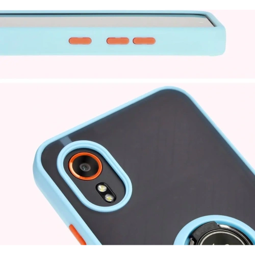 Kup Etui s úchopem na prst Bizon Case Hybrid Ring pro Samsung Galaxy Xcover7 kouřové s jasně modrým rámečkem - BIZ5626 - {ean13} - Sklep Home Screen