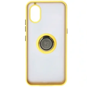Kup Etui z uchwytem na palec Bizon Case Hybrid Ring do Samsung Galaxy Xcover7 przydymione z żółtą ramką - BIZ5627 - {ean13} - Sklep Home Screen