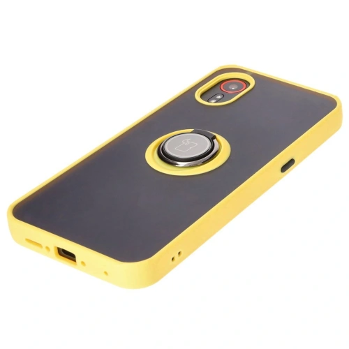 Kup Bizon Case Hybrid Ring Samsung Galaxy Xcover7 fumuriu cu un cadru galben - BIZ5627 - {ean13} - Sklep Home Screen