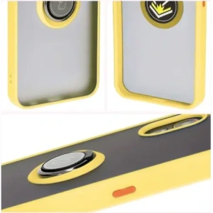Kup Etui z uchwytem na palec Bizon Case Hybrid Ring do Samsung Galaxy Xcover7 przydymione z żółtą ramką - BIZ5627 - {ean13} - Sklep Home Screen