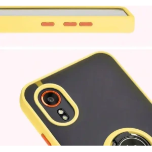 Kup Etui z uchwytem na palec Bizon Case Hybrid Ring do Samsung Galaxy Xcover7 przydymione z żółtą ramką - BIZ5627 - {ean13} - Sklep Home Screen
