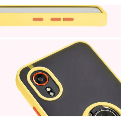 Buy Bizon Case Hybrid Ring Samsung Galaxy Xcover7 smoky with a yellow frame - BIZ5627 - {ean13} - Home Screen Store Europe