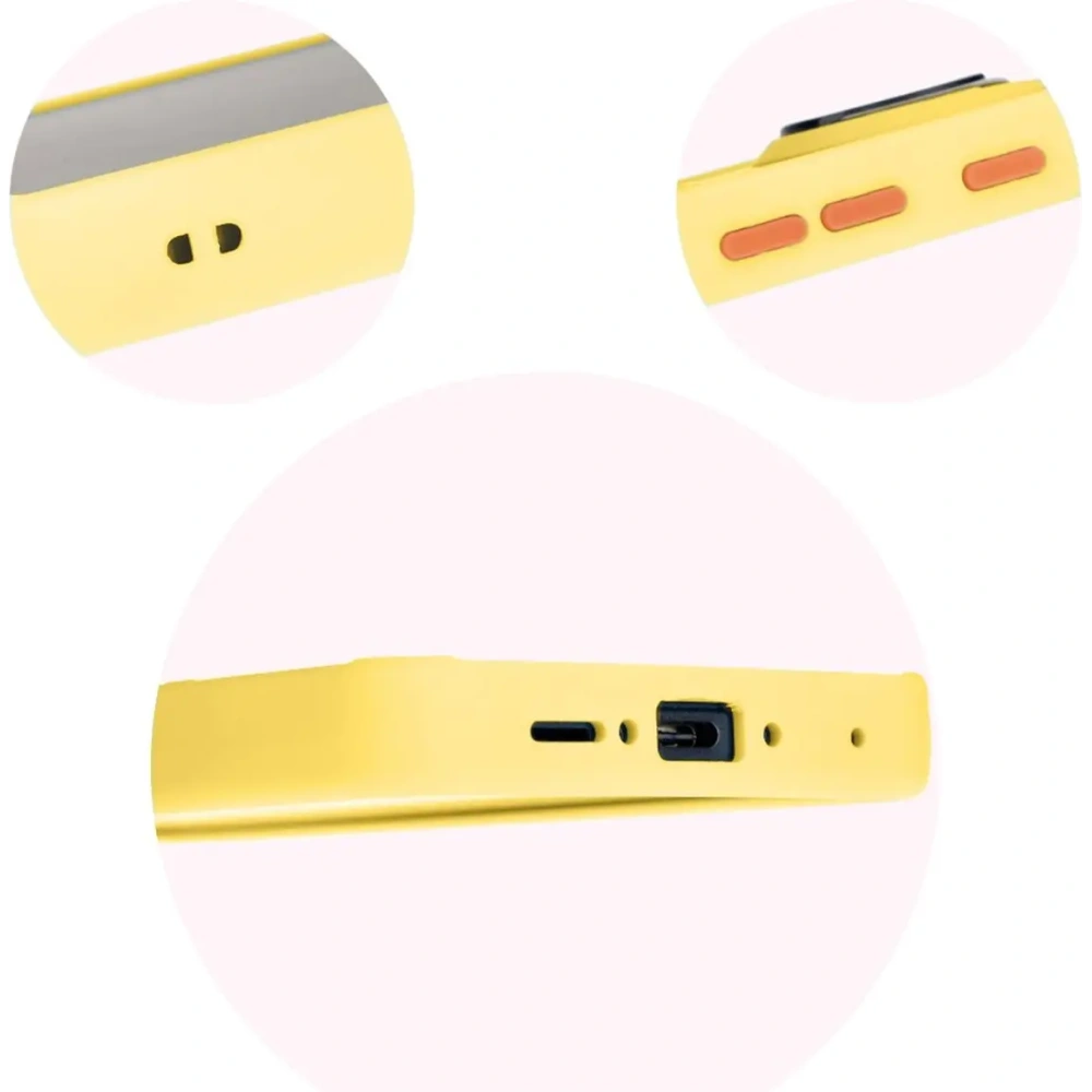 Etui z uchwytem na palec Bizon Case Hybrid Ring do Samsung Galaxy Xcover7 przydymione z żółtą ramką