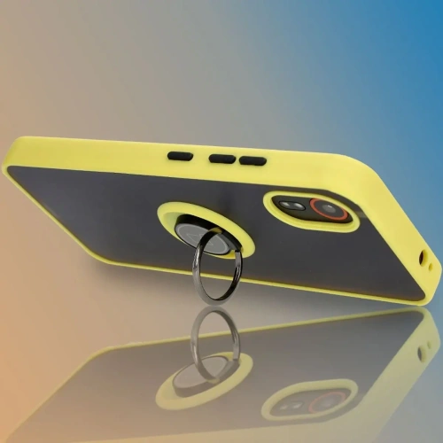 Kup Bizon Case Hybrid Ring Samsung Galaxy Xcover7 fumuriu cu un cadru galben - BIZ5627 - {ean13} - Sklep Home Screen