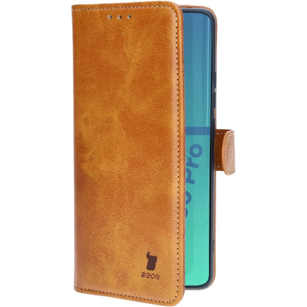 Etui z klapką Bizon Case Pocket do Motorola Edge 50 Pro brązowe