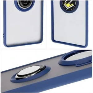 Bizon Case Hybrid Ring Tecno Spark 20 Pro+ smoky with a navy blue frame