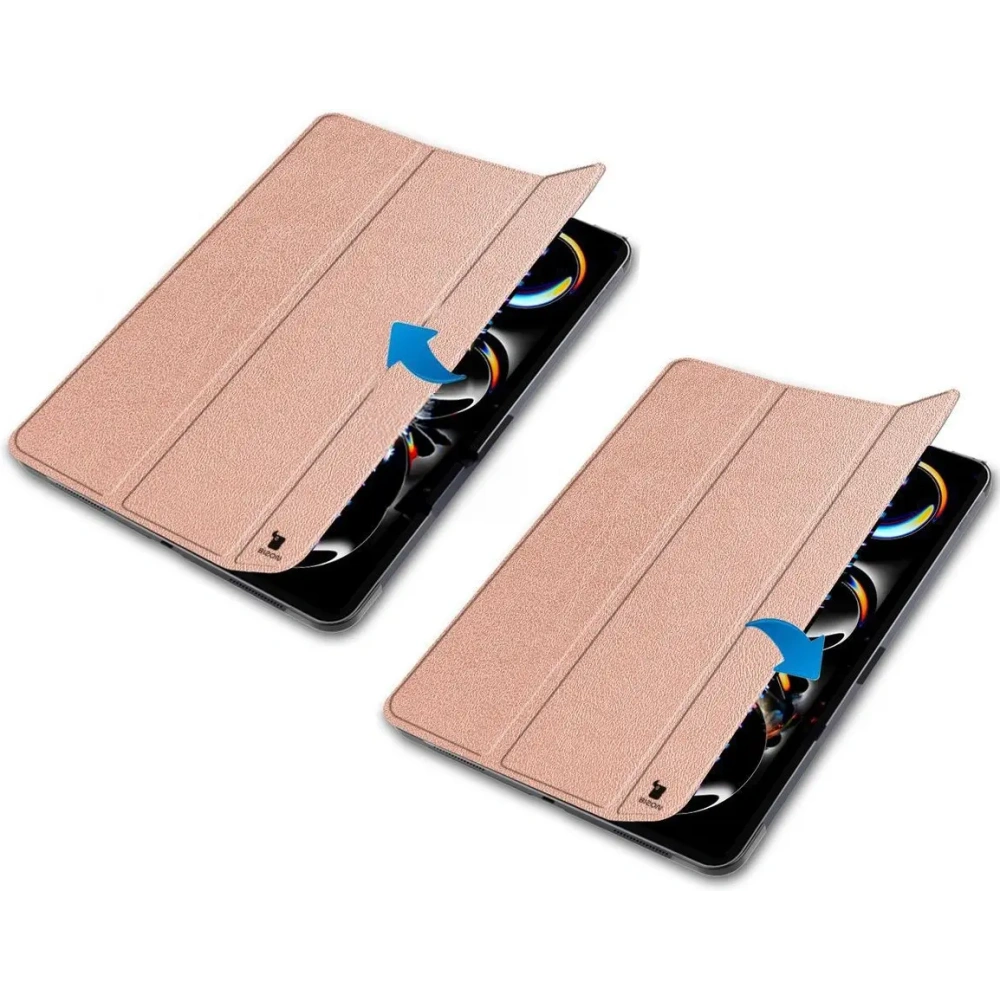 Etui Bizon Case Tab Croc do iPad Pro 11" 5 gen. 2024 różowozłote