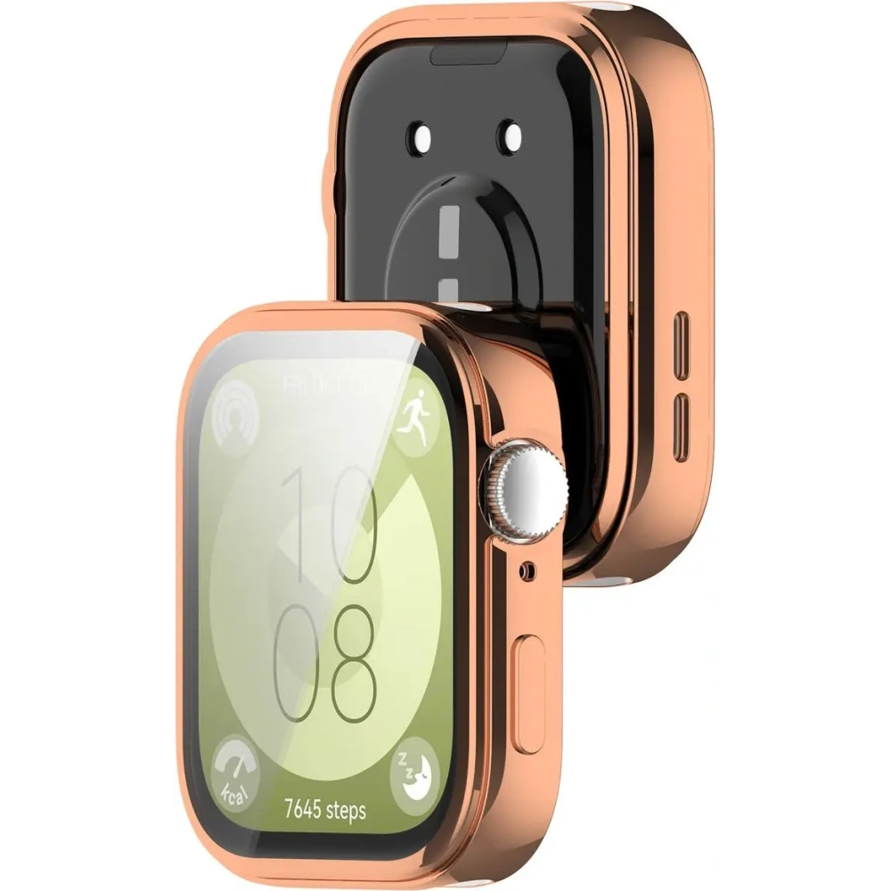 Etui z osłoną ekranu Bizon Case Watch Felipe do Huawei Watch Fit 3 różowozłote