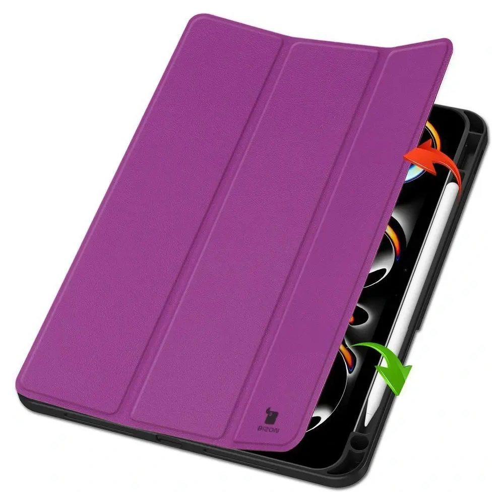 Etui Bizon Case Tab Lizard do iPad Pro 11" 5 gen. 2024 ciemnofioletowe