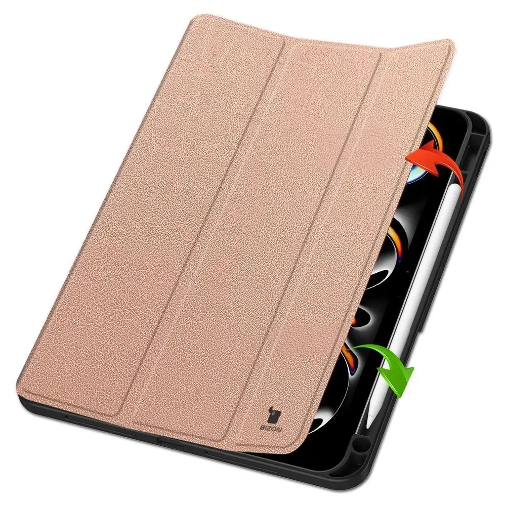 Etui Bizon Case Tab Lizard do iPad Pro 11" 5 gen. 2024 różowozłote