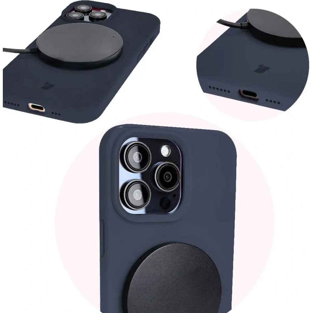 Etui silikonowe Bizon Soft Case do Apple iPhone 14 Pro Max ciemnoniebieskie