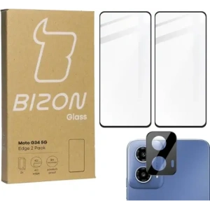 Kup 2x Sklo na displej + sklo na fotoaparát BIZON Edge pro Motorola Moto G34 5G - BIZ5665 - {ean13} - Sklep Home Screen