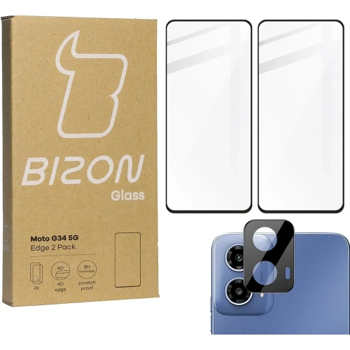 Kup BIZON Edge 2x sticlă pentru ecran + sticlă pentru cameră Motorola Moto G34 5G - BIZ5665 - {ean13} - Sklep Home Screen