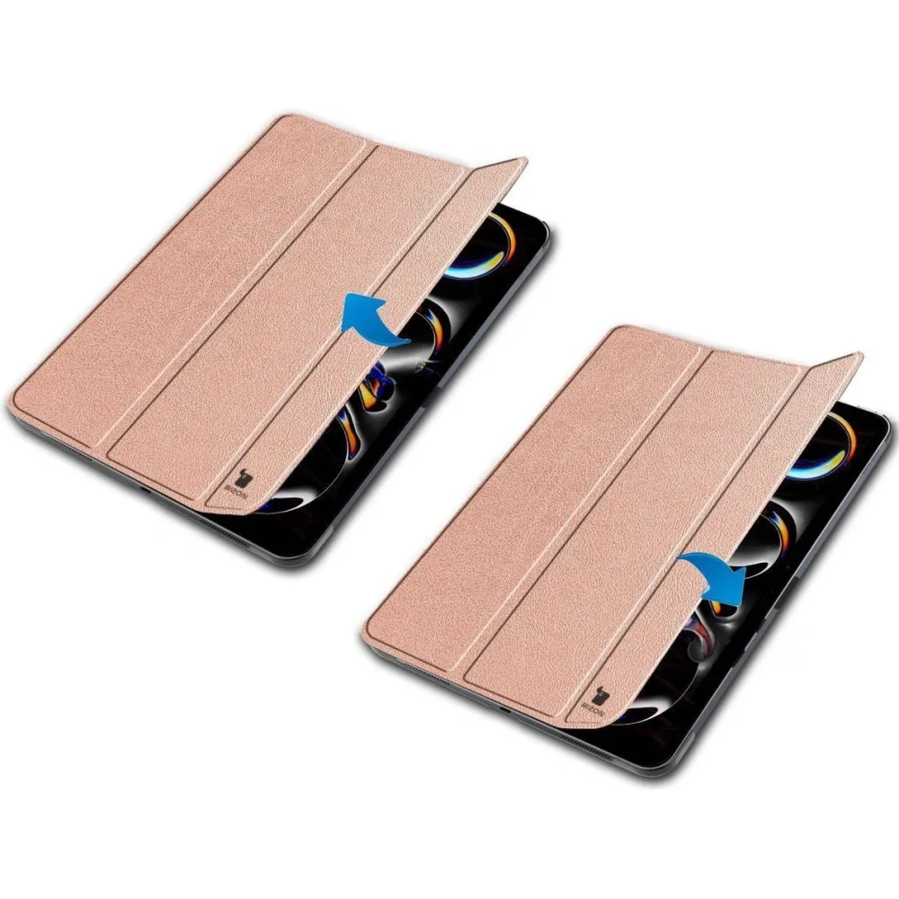 Etui Bizon Case Tab Croc do iPad Pro 13" 7 gen. 2024 różowozłote