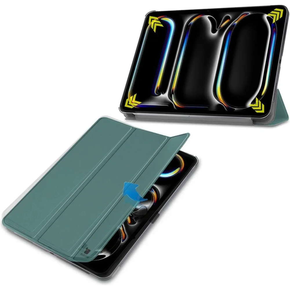 Etui Bizon Case Tab Croc do iPad Pro 11" 5 gen. 2024 ciemnozielone