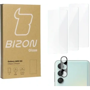 Kup 3x Szkło na ekran + szkło na aparat BIZON Clear do Samsung Galaxy M55 5G - BIZ5104 - {ean13} - Sklep Home Screen