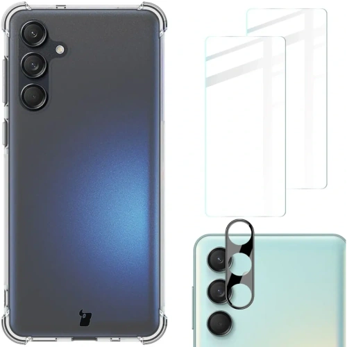 Kup Etui + 2x szkło na ekran + obiektyw Bizon Case Clear Pack do Samsung Galaxy M55 5G przezroczyste - BIZ5677 - {ean13} - Sklep Home Screen