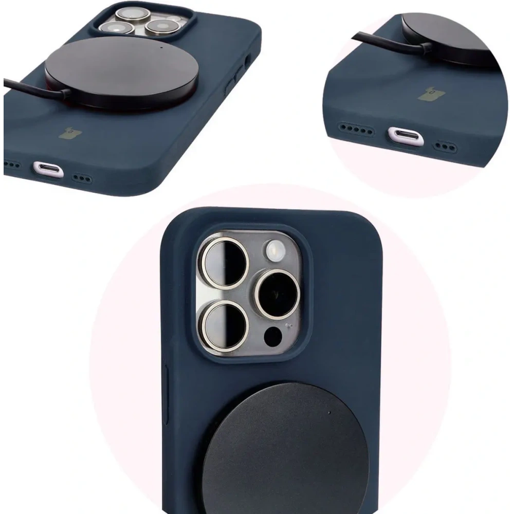 Silikonowe etui Bizon Soft Case do Apple iPhone 14 Pro ciemnoniebieskie