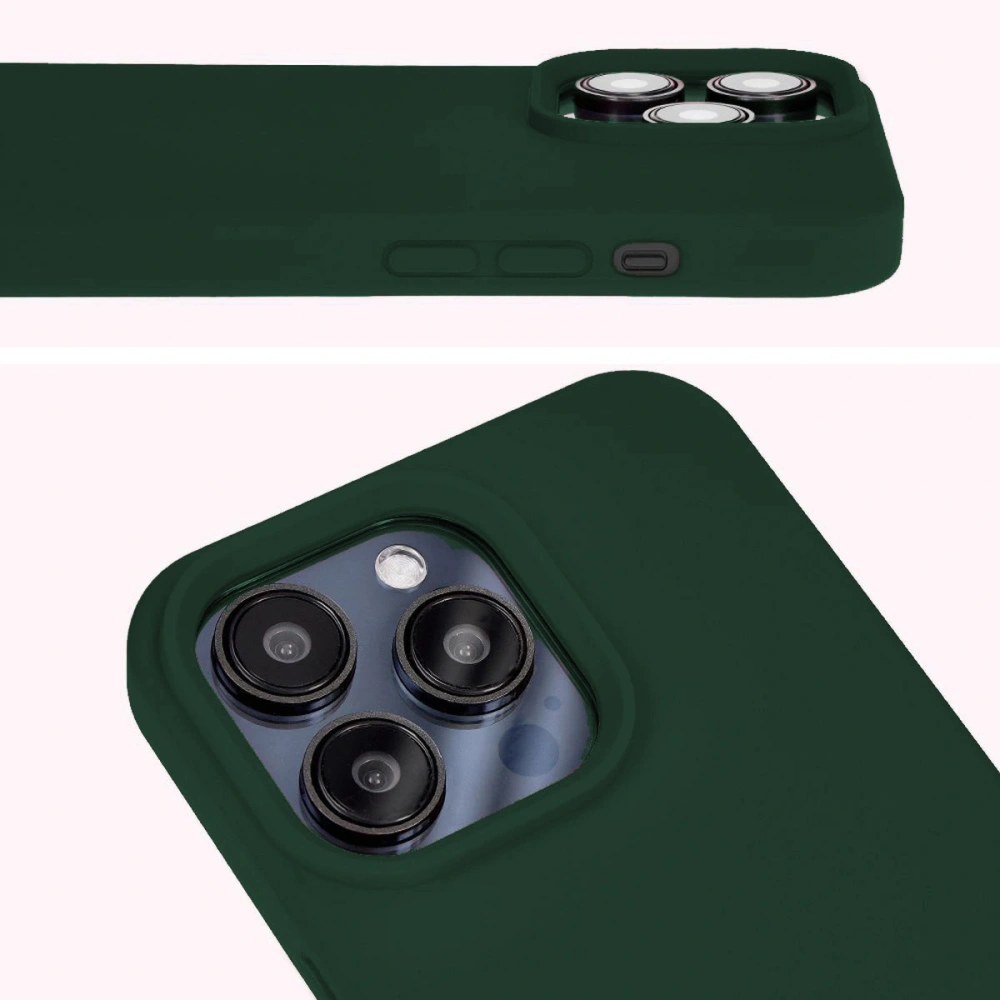 Silikonowe etui Bizon Soft Case do Apple iPhone 14 Pro Max ciemnozielone