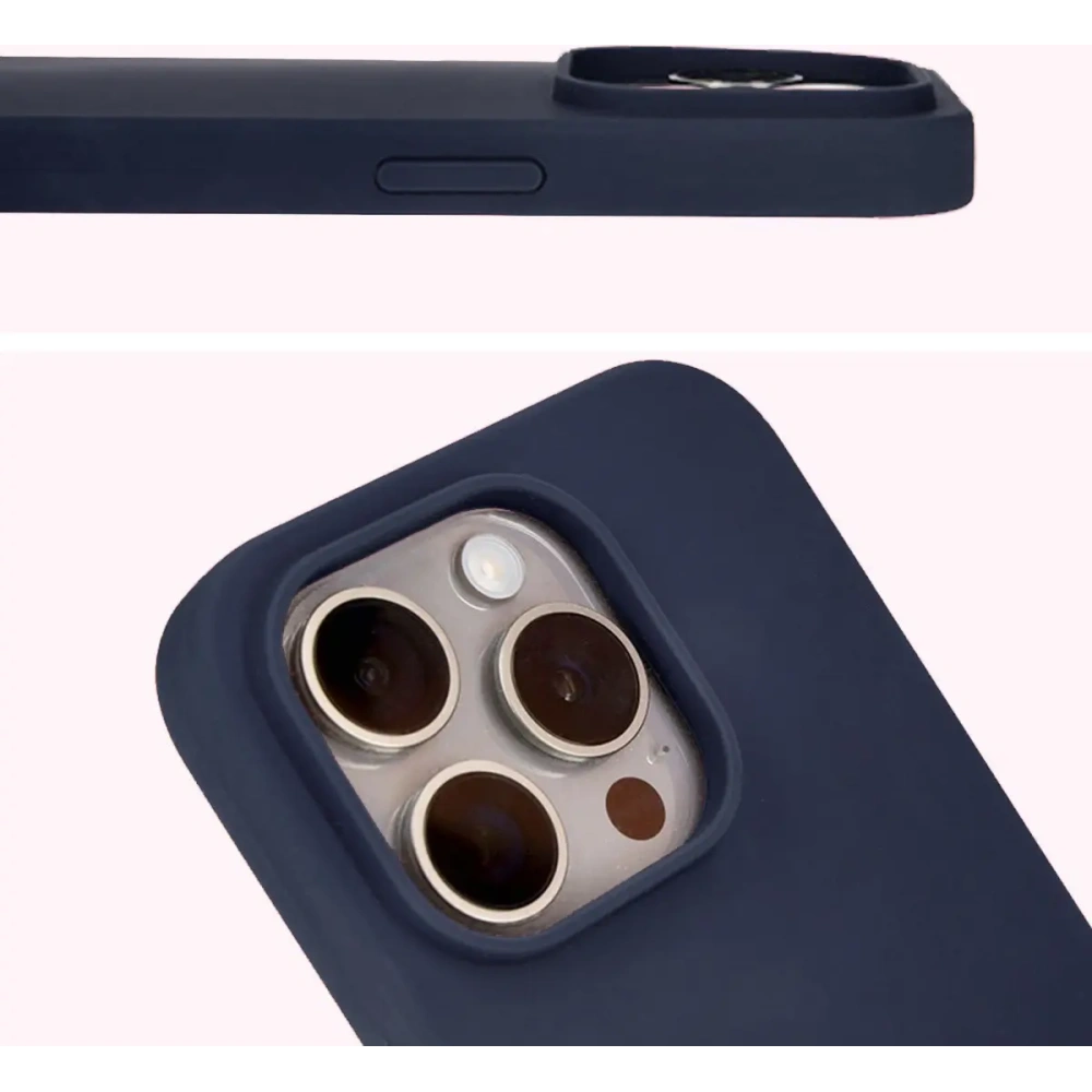 Silikonowe etui Bizon Soft Case do Apple iPhone 15 Pro ciemnoniebieskie