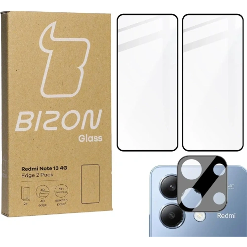 Kup 2x Szkło na ekran + szkło na aparat BIZON Edge do Xiaomi Redmi Note 13 4G - BIZ5147 - {ean13} - Sklep Home Screen