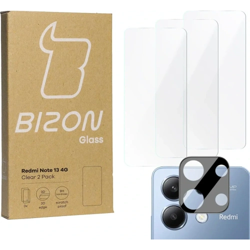 Kup BIZON Clear 3x sticlă de ecran + sticlă de cameră Xiaomi Redmi Note 13 4G - BIZ5149 - {ean13} - Sklep Home Screen