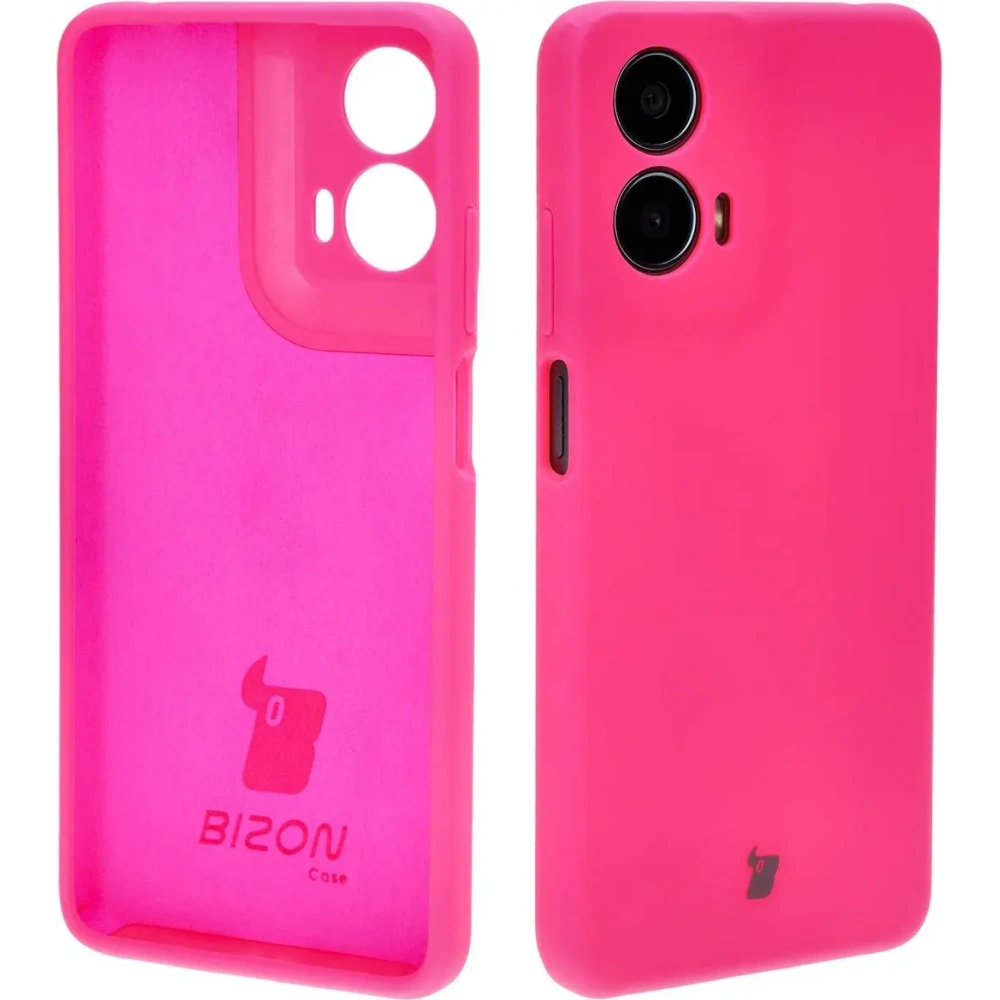 Silikonowe etui Bizon Soft Case do Motorola Moto G24 / G24 Power neonowo-różowe