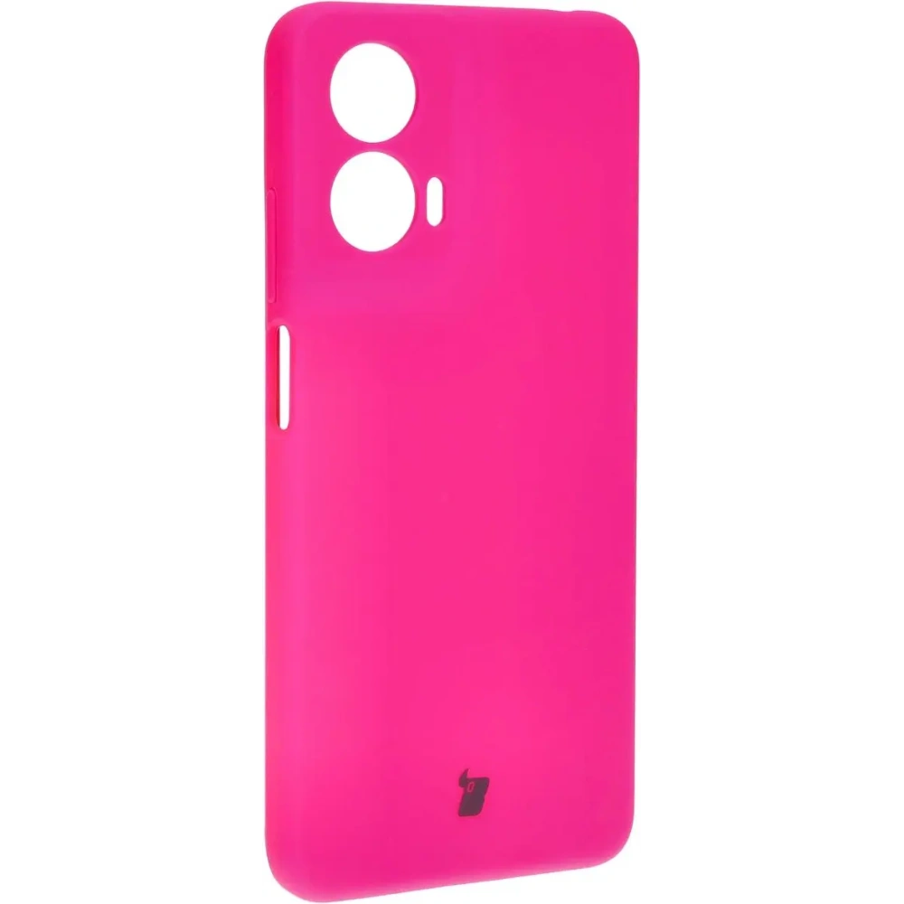 Silikonowe etui Bizon Soft Case do Motorola Moto G24 / G24 Power neonowo-różowe