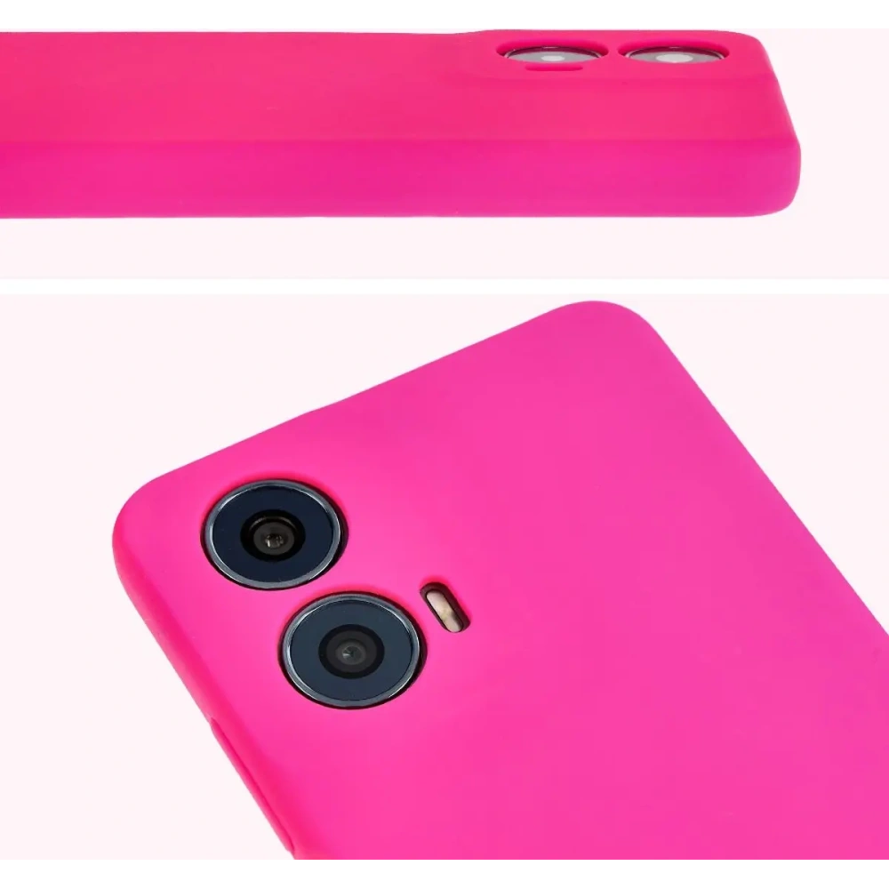 Silikonowe etui Bizon Soft Case do Motorola Moto G24 / G24 Power neonowo-różowe