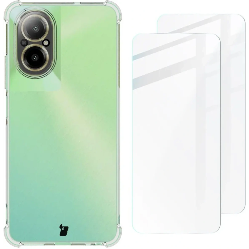 Etui + 2x szkło na ekran Bizon Case Clear Pack do Realme C67 4G przezroczyste