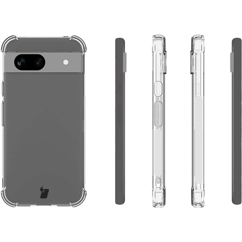Etui + 2x szkło na ekran Bizon Case Clear Pack do Google Pixel 8a przezroczyste