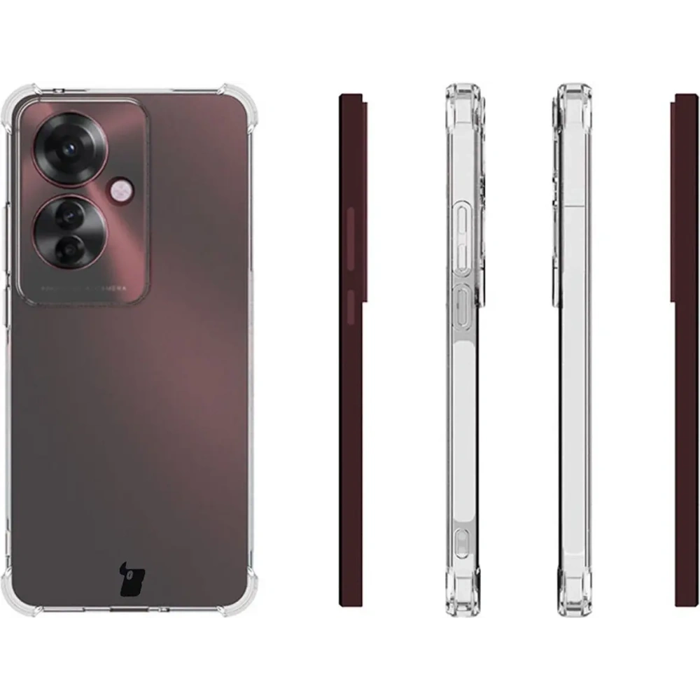 Etui + 2x folia Bizon Case Clear Pack do Oppo Reno11 F 5G przezroczyste