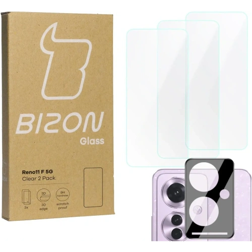 Kup BIZON Clear 3x sticlă de protecție pentru ecran + sticlă pentru cameră Oppo Reno11 F 5G - BIZ5184 - {ean13} - Sklep Home Screen