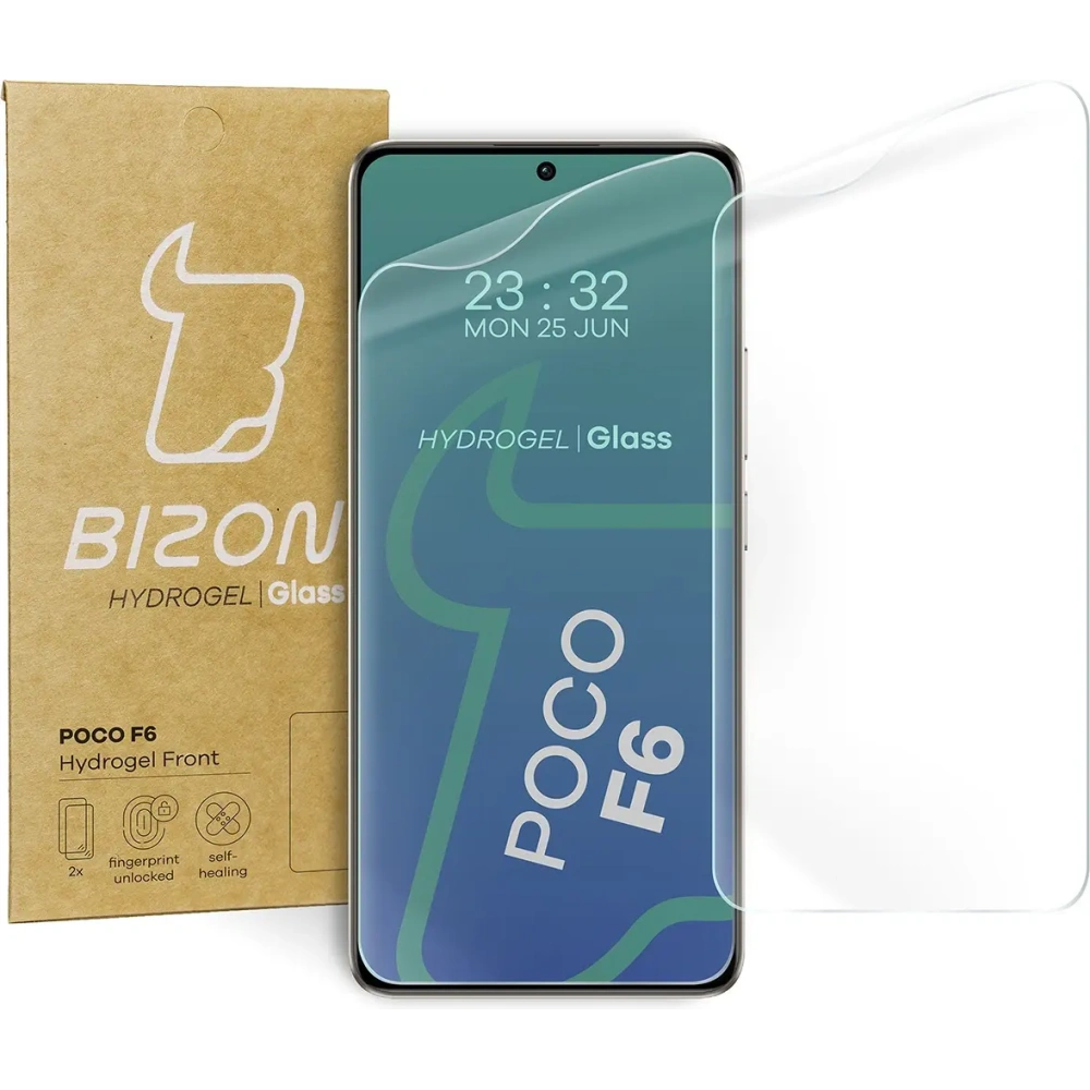 Folia hydrożelowa na ekran Bizon Glass Hydrogel Front do Xiaomi Poco F6 [2 PACK]