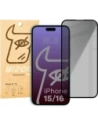 Kup Prywatyzujące szkło hartowane Bizon Glass Edge Shadow do Apple iPhone 16/15 przyciemniane z czarną ramką - BIZ5200 - {ean13} - Sklep Home Screen