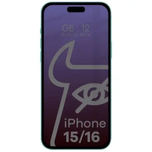 Buy Bizon Glass Edge Shadow Apple iPhone 16/15 tinted with a black frame - BIZ5200 - {ean13} - Home Screen Store Europe