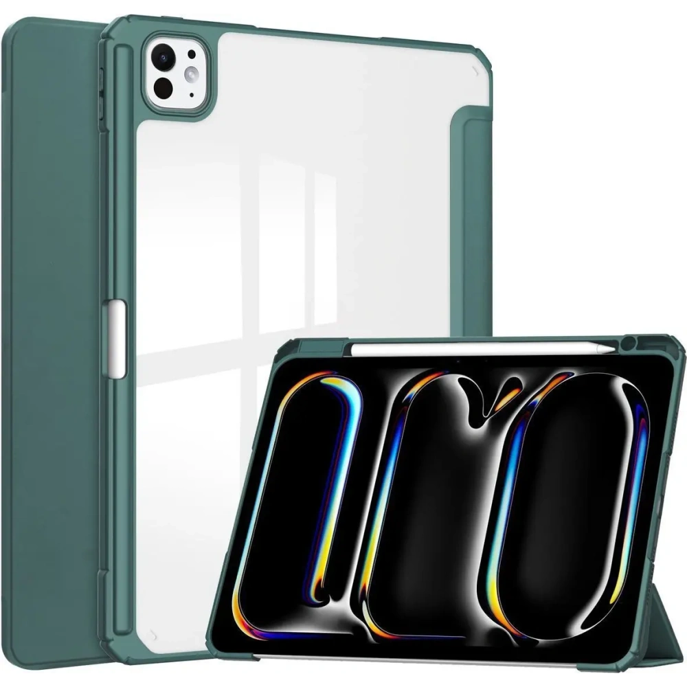 Etui Bizon Case Tab Clear Matt do iPad Pro 11" 5 gen. 2024 ciemnozielone