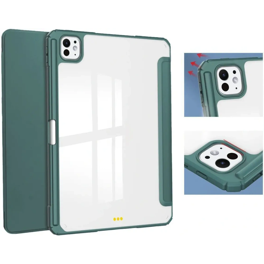 Etui Bizon Case Tab Clear Matt do iPad Pro 11" 5 gen. 2024 ciemnozielone