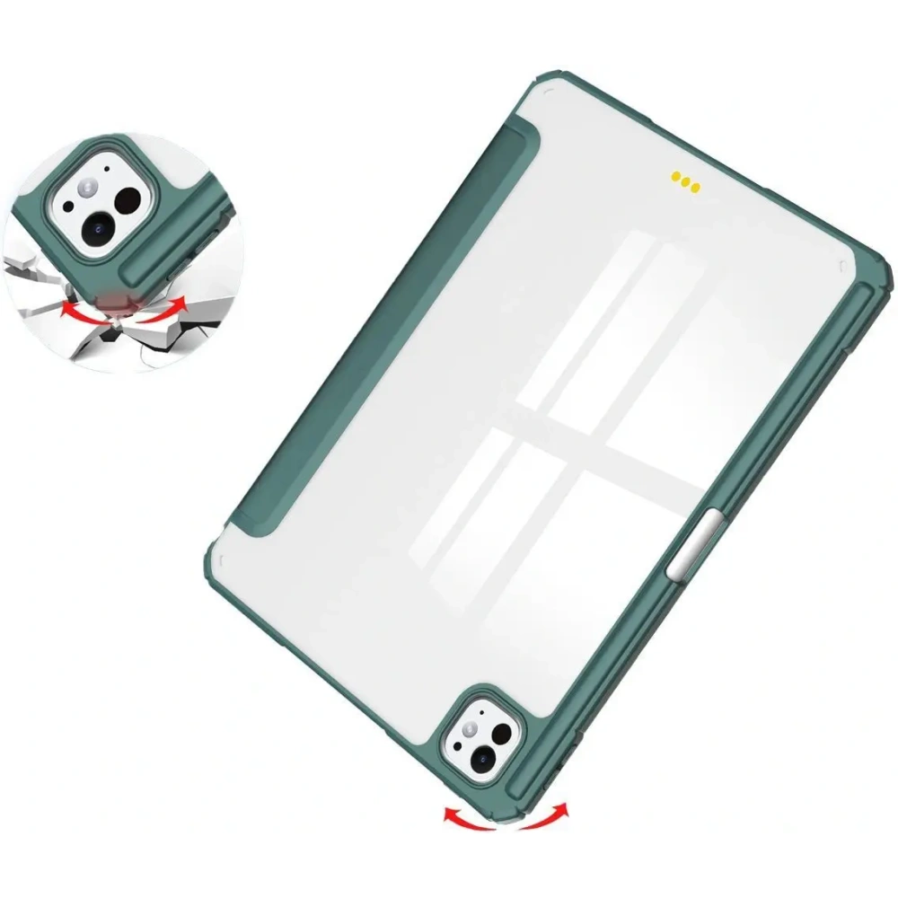 Etui Bizon Case Tab Clear Matt do iPad Pro 11" 5 gen. 2024 ciemnozielone