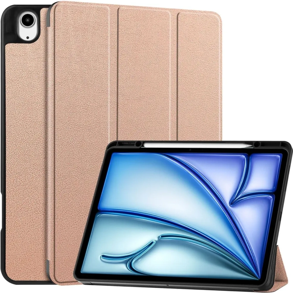 Etui Bizon Case Tab Lizard do iPad Air 13" 2024 różowozłote