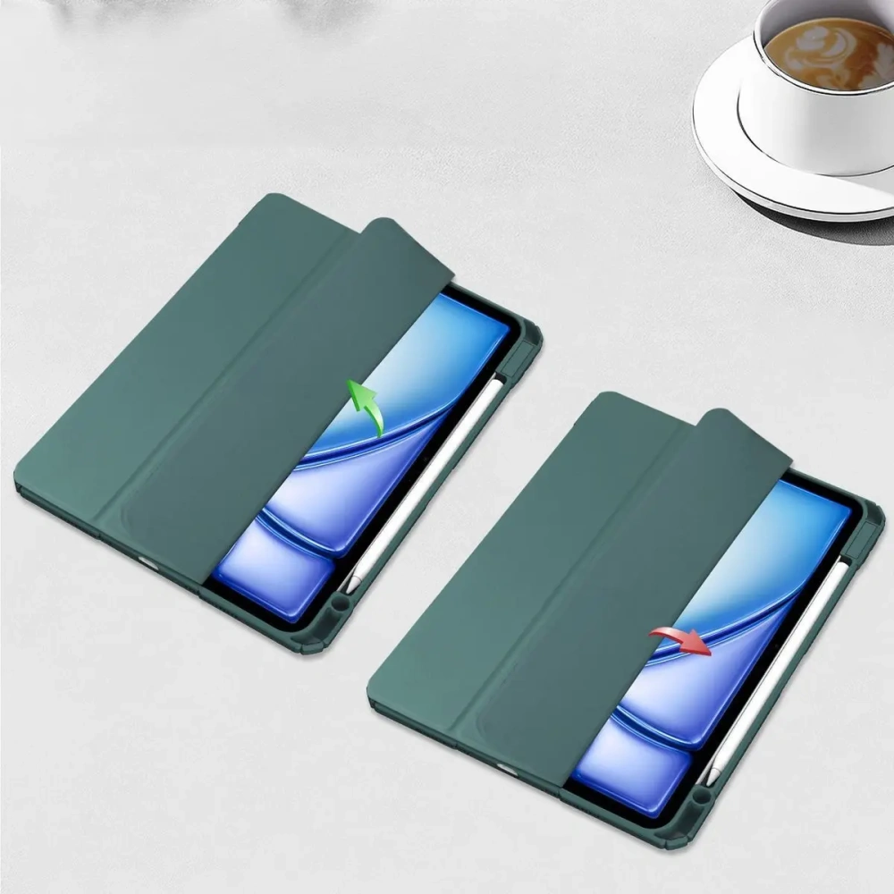 Etui Bizon Case Tab Clear Matt do iPad Air 13" 2024 ciemnozielone