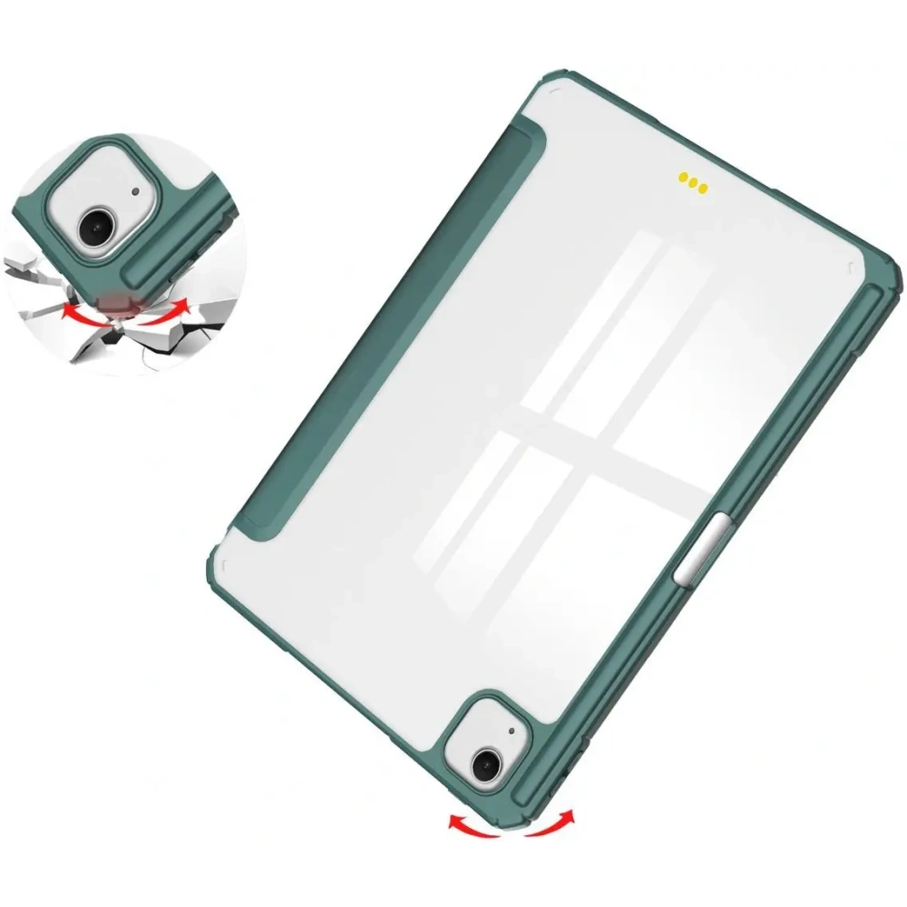 Etui Bizon Case Tab Clear Matt do iPad Air 13" 2024 ciemnozielone