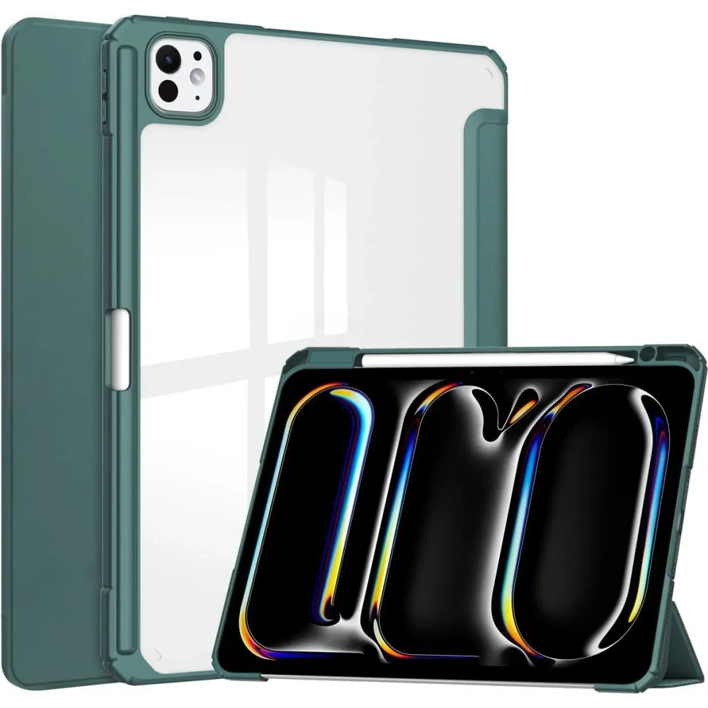 Etui Bizon Case Tab Clear Matt do iPad Pro 13" 7 gen. 2024 ciemnozielone