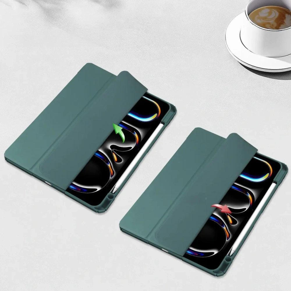 Etui Bizon Case Tab Clear Matt do iPad Pro 13" 7 gen. 2024 ciemnozielone